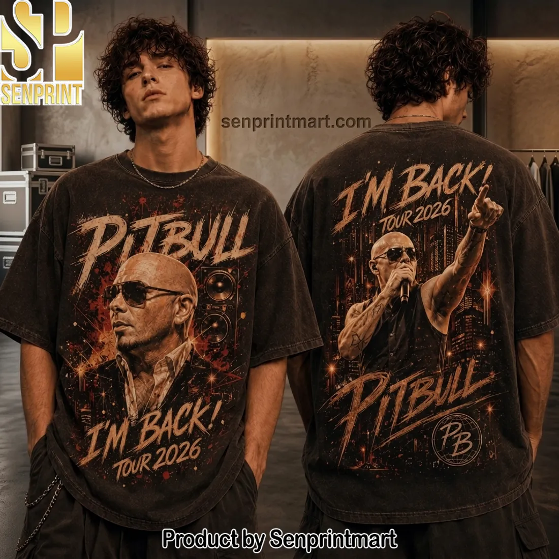 Pitbull I’m Back Tour 2026 Vintage Graphic T-Shirt