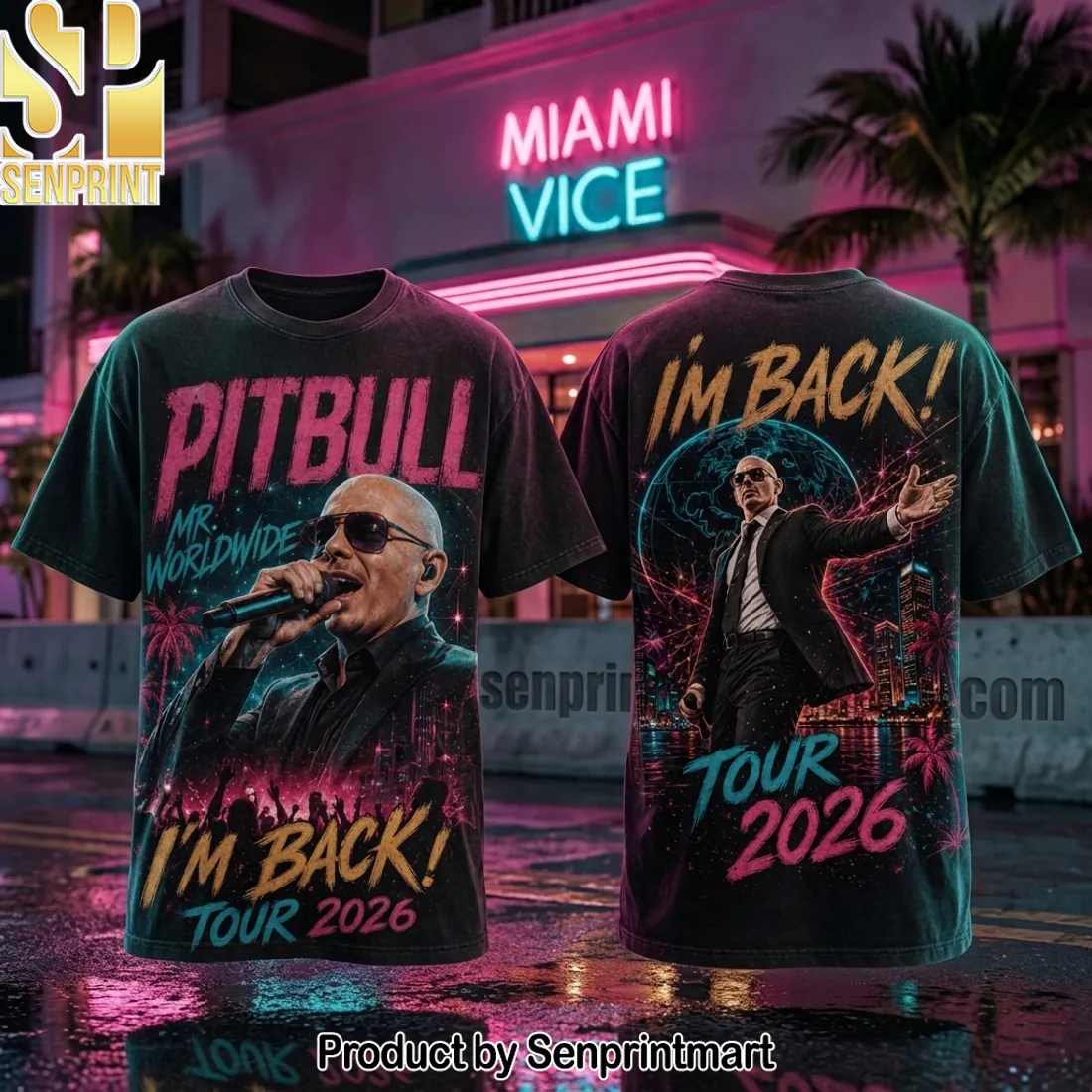 Pitbull Mr Worldwide I’m Back Tour 2026 Vintage Graphic T-Shirt