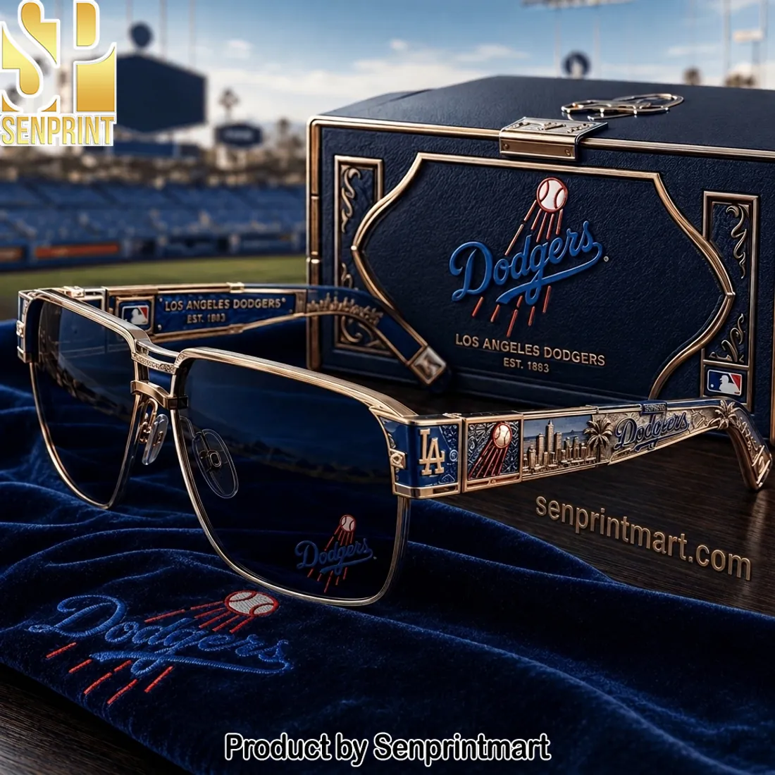 Los Angeles Dodgers Est 1883 Premium Gold Frame Unisex Sunglasses
