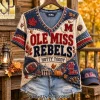 Oklahoma Sooners Boomer Sooner Vintage Patchwork Quilt V-neck Shirt Oklahoma Sooners Boomer Sooner Vintage Patchwork Quilt V-neck Shirt