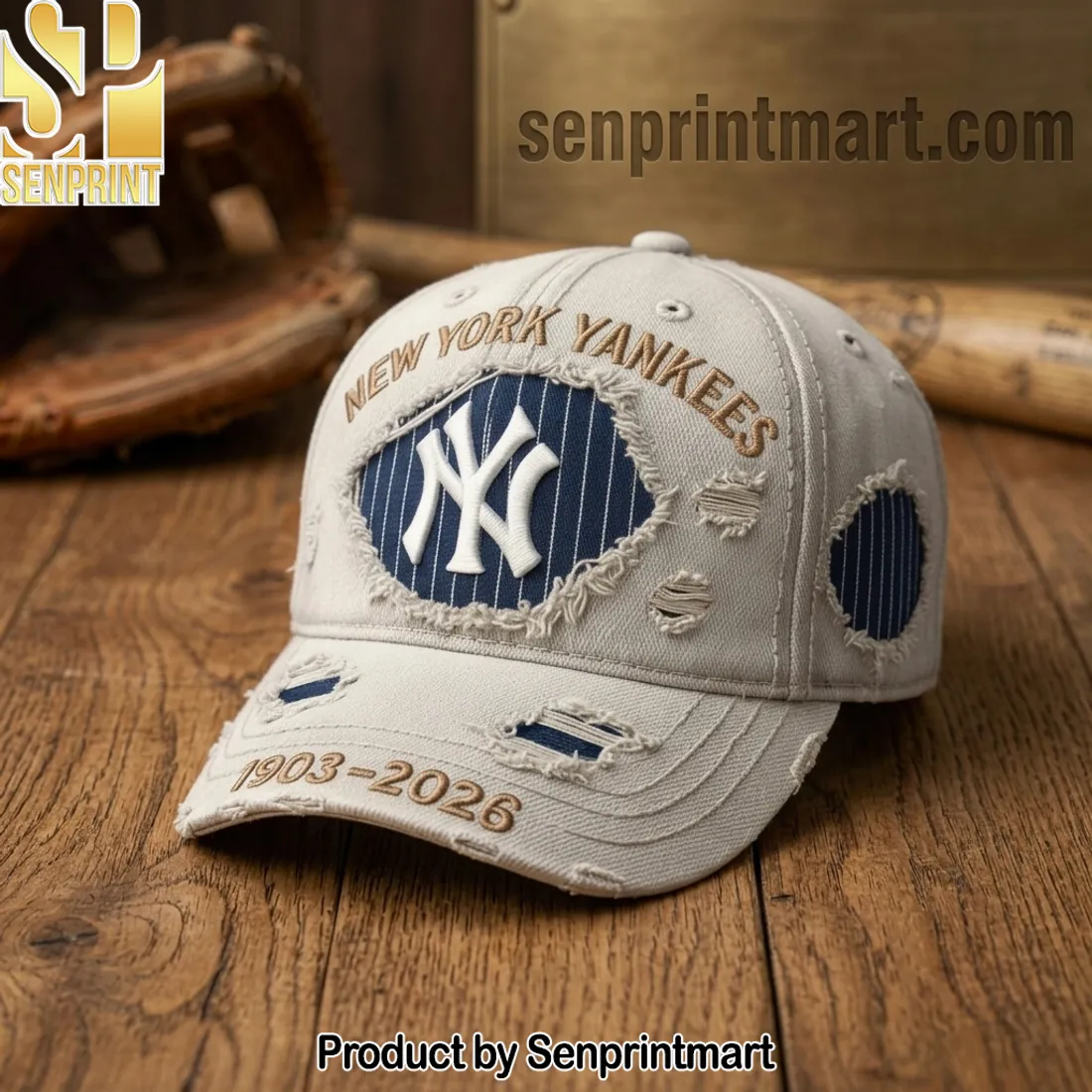 New York Yankees Vintage Distressed 1903-2026 Commemorative Baseball Cap