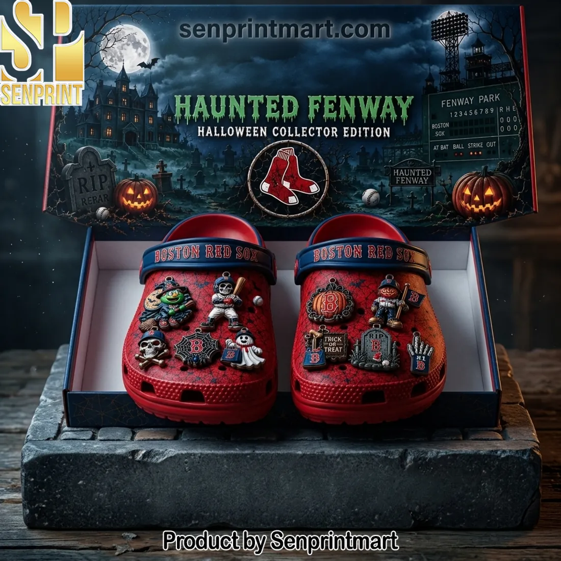 Boston Red Sox Haunted Fenway Halloween Collector Edition Premium Clogs