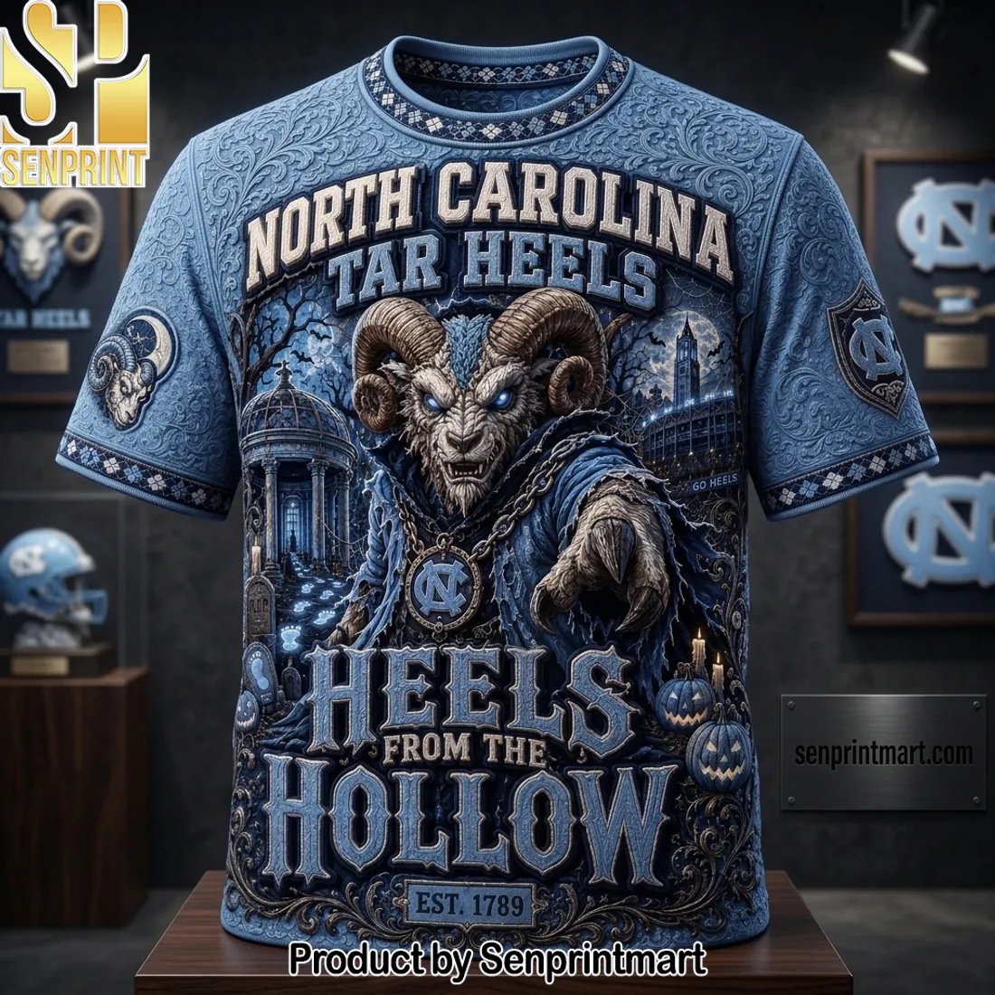 North Carolina Tar Heels Heels From The Hollow 3D Graphic T-Shirt