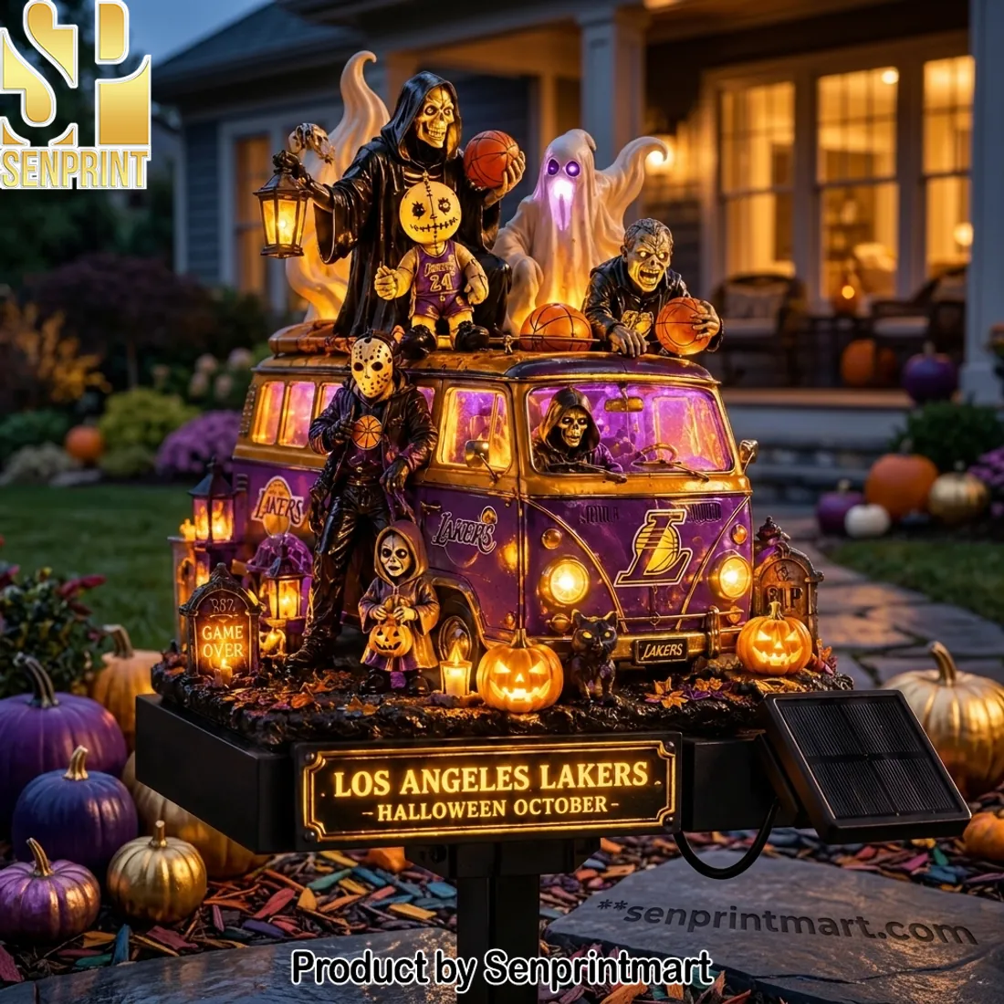 Los Angeles Lakers Halloween October Spooky LED Solar Garden Light