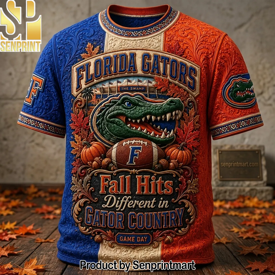 Florida Gators Fall Hits Different In Gator Country 3D Embossed T-Shirt