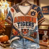 Ohio State Buckeyes Game Day Spirit Quilted Pattern V-neck Shirt Ohio State Buckeyes Game Day Spirit Quilted Pattern V-neck Shirt