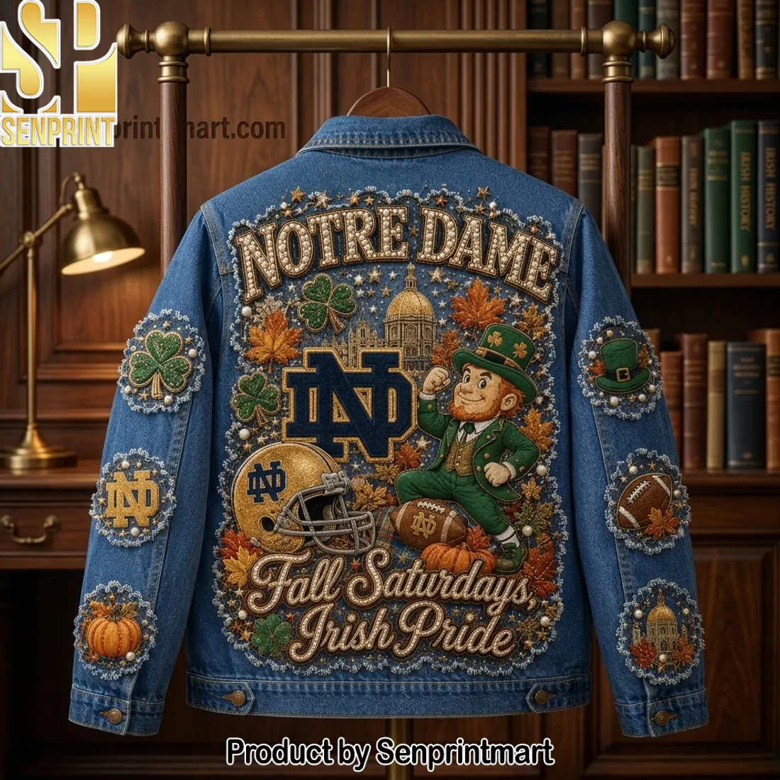 Notre Dame Fighting Irish Fall Saturdays Irish Pride Premium Denim Jacket