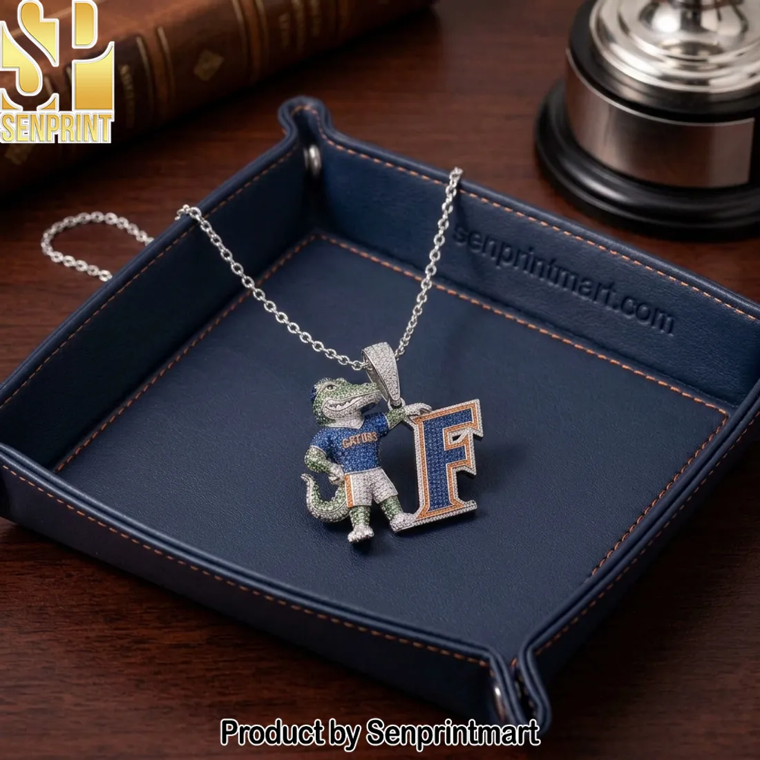 University of Florida Gators Diamond Mascot F Pendant Necklace
