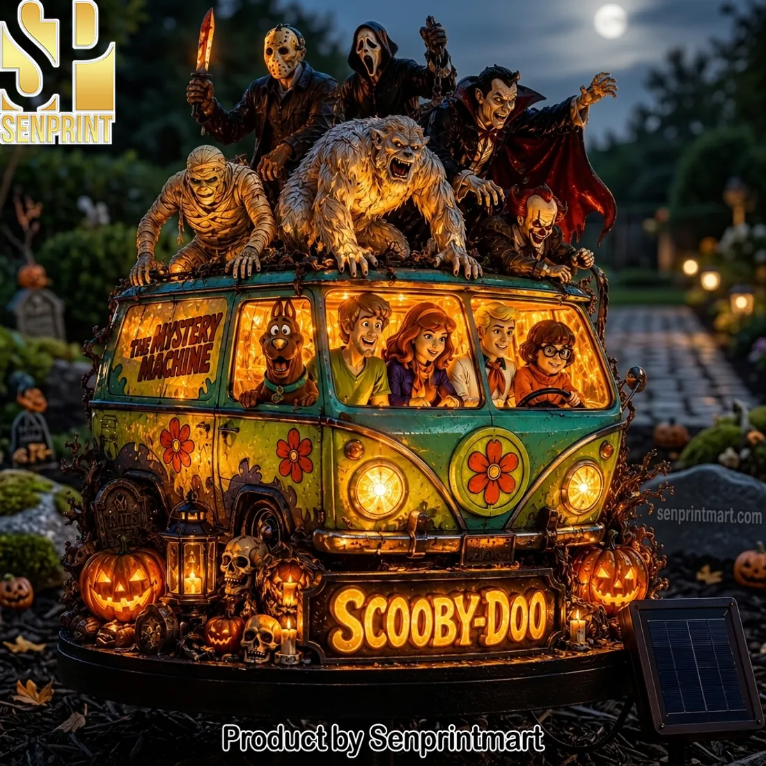 Scooby-Doo The Mystery Machine Spooky Halloween Monsters Solar Garden Light