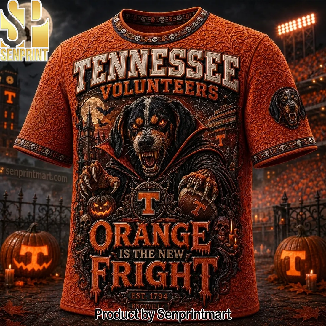 Tennessee Volunteers “Orange Is The New Fright” 3D Halloween T-Shirt