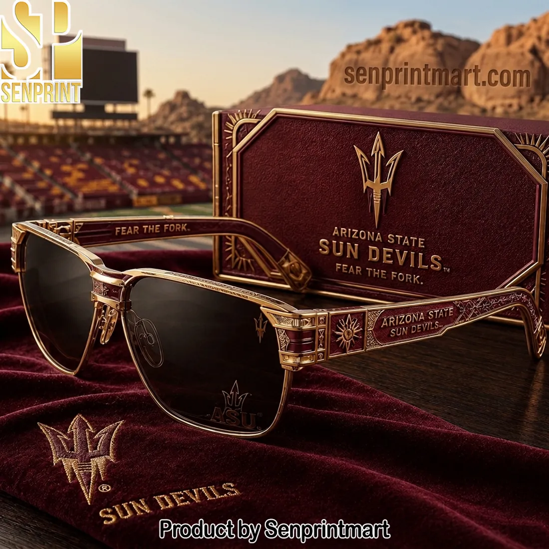 Arizona State Sun Devils Premium Gold Engraved Sunglasses