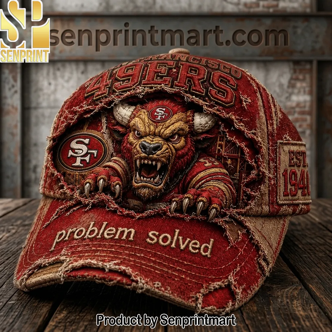 San Francisco 49ers ‘Problem Solved’ Distressed Baseball Cap