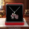 Ole Miss Rebels Colonel Reb Iced Out Crystal Pendant Necklace Ole Miss Rebels Colonel Reb Iced Out Crystal Pendant Necklace