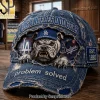 New York Giants Bulldog Distressed Denim Baseball Cap New York Giants Bulldog Distressed Denim Baseball Cap