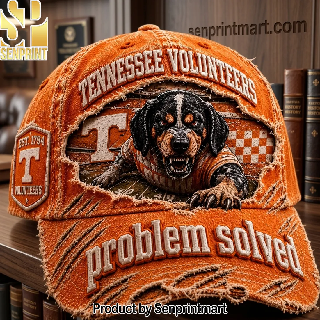 Tennessee Volunteers Problem Solved Distressed Orange Vintage Cap