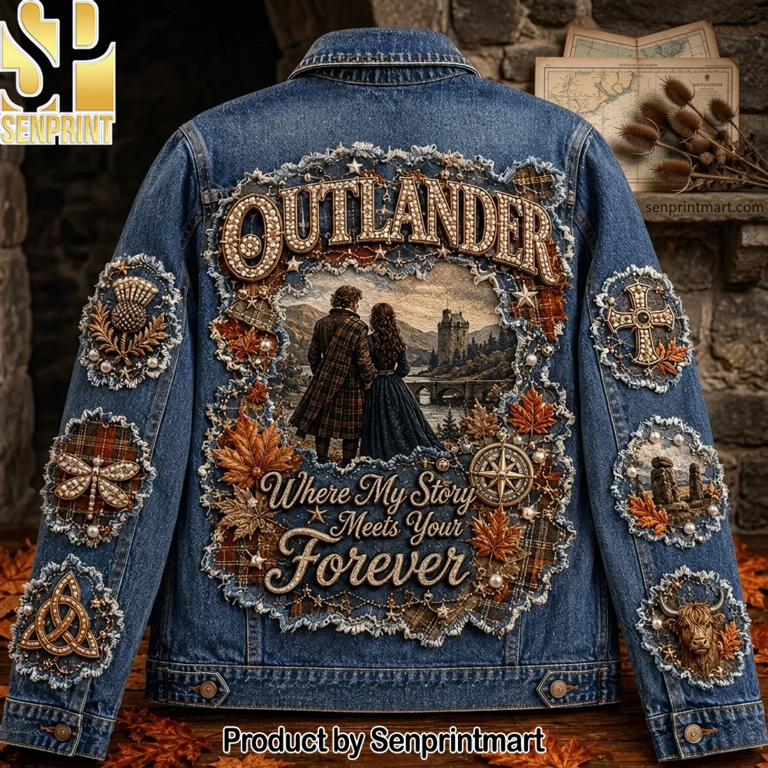 Outlander Where My Story Meets Your Forever Vintage Denim Jacket