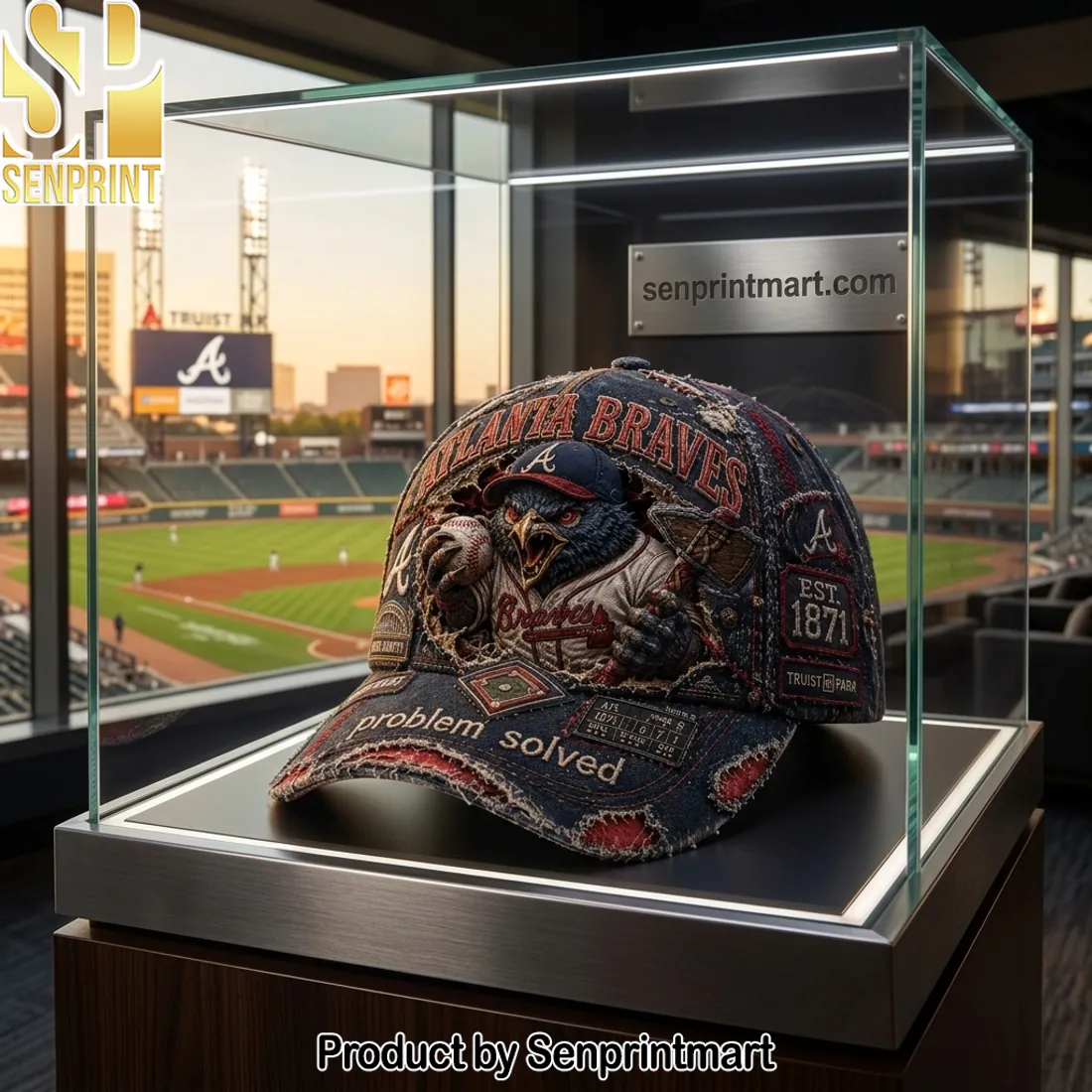 Atlanta Braves Est 1871 Vintage Distressed Denim Baseball Cap