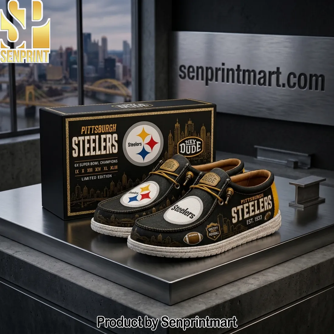 Pittsburgh Steelers 6x Super Bowl Champions Limited Edition Loafer Shoes