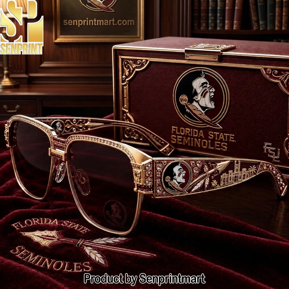 Florida State Seminoles Premium Gold Embellished Sunglasses