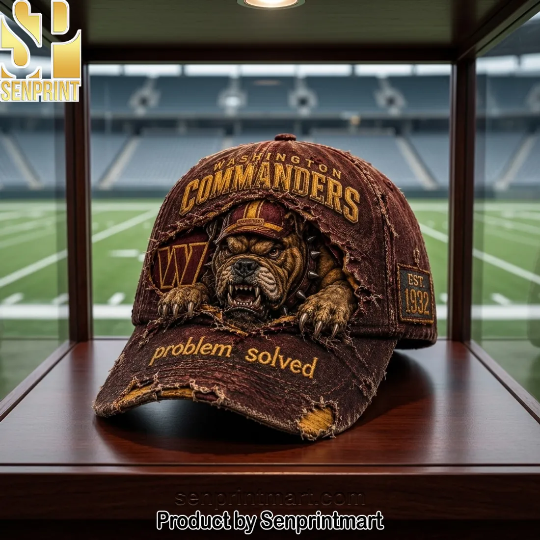 Washington Commanders Est 1932 Problem Solved Distressed Vintage Cap