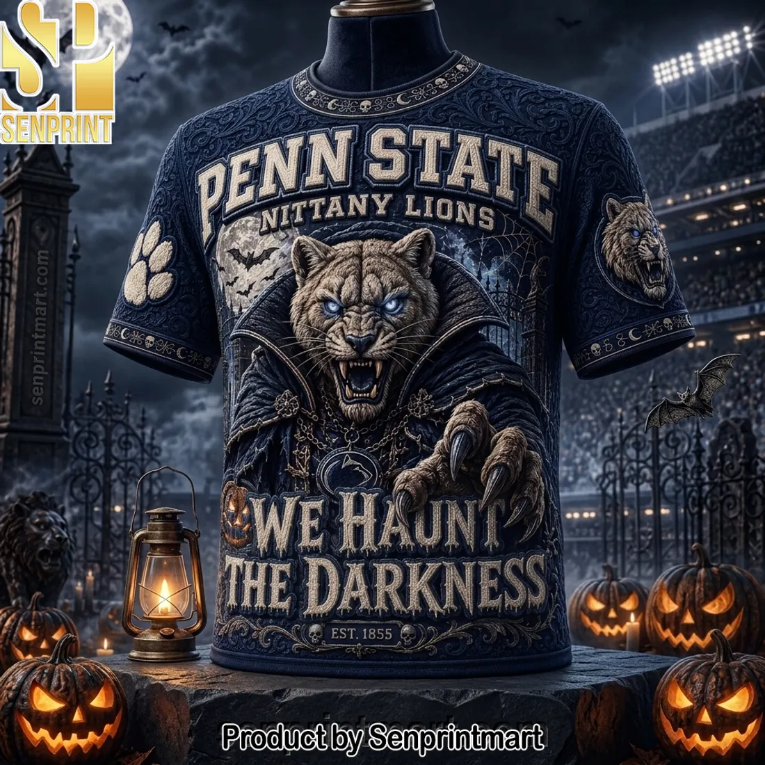 Penn State Nittany Lions We Haunt The Darkness Halloween 3D T-Shirt