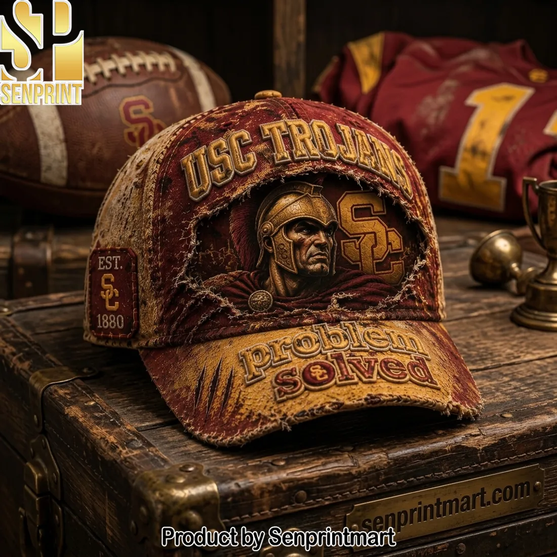 USC Trojans Problem Solved Distressed Embroidered Vintage Cap