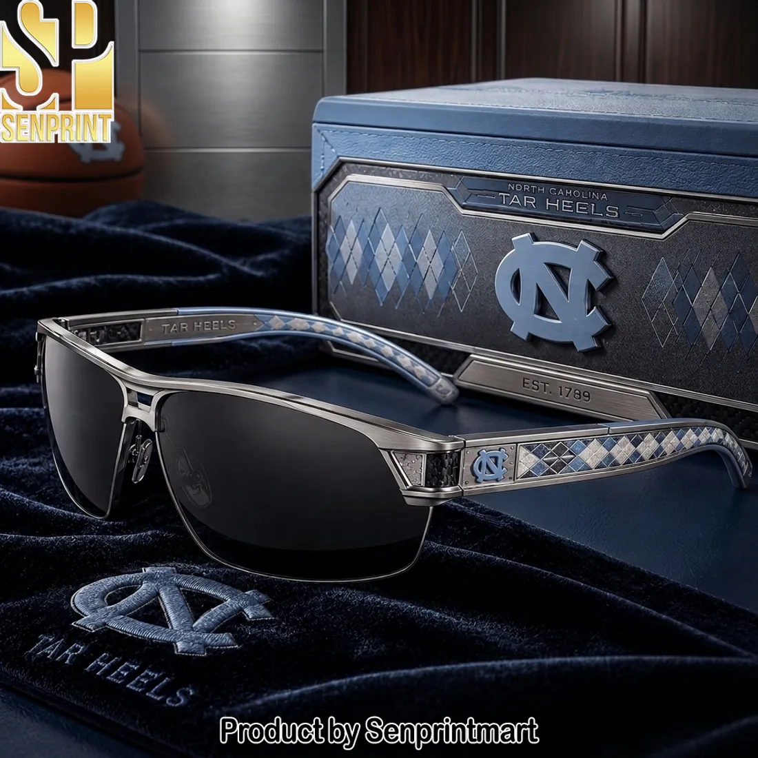 North Carolina Tar Heels Premium Argyle Est 1789 Sunglasses