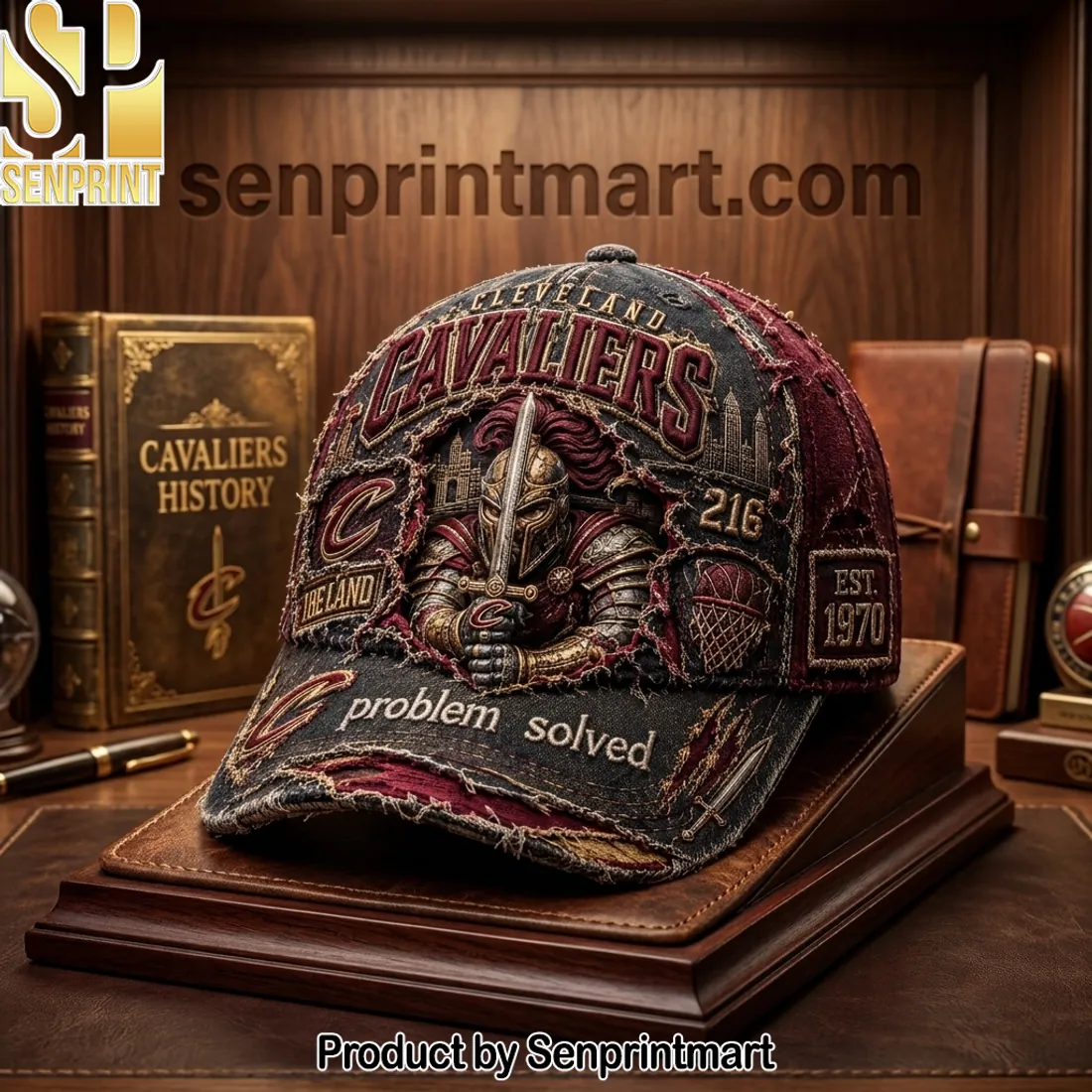Cleveland Cavaliers Est 1970 Distressed Embroidered Vintage Cap
