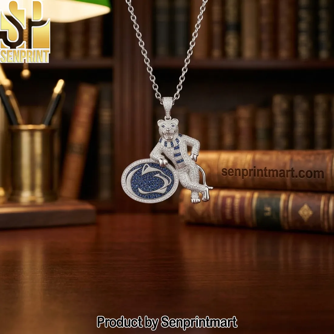 Penn State Nittany Lions Iced Out Mascot Pendant Necklace