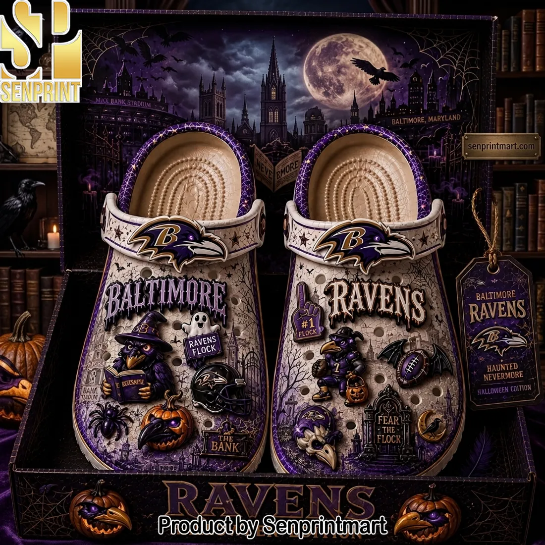 Baltimore Ravens Halloween Edition Fan Clogs