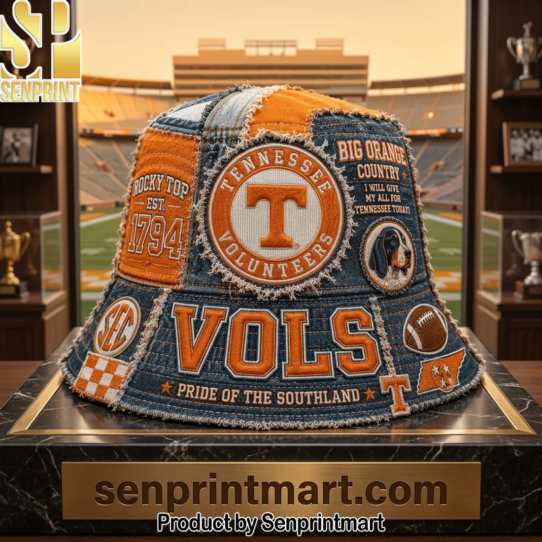 Tennessee Volunteers Patchwork Denim Bucket Hat