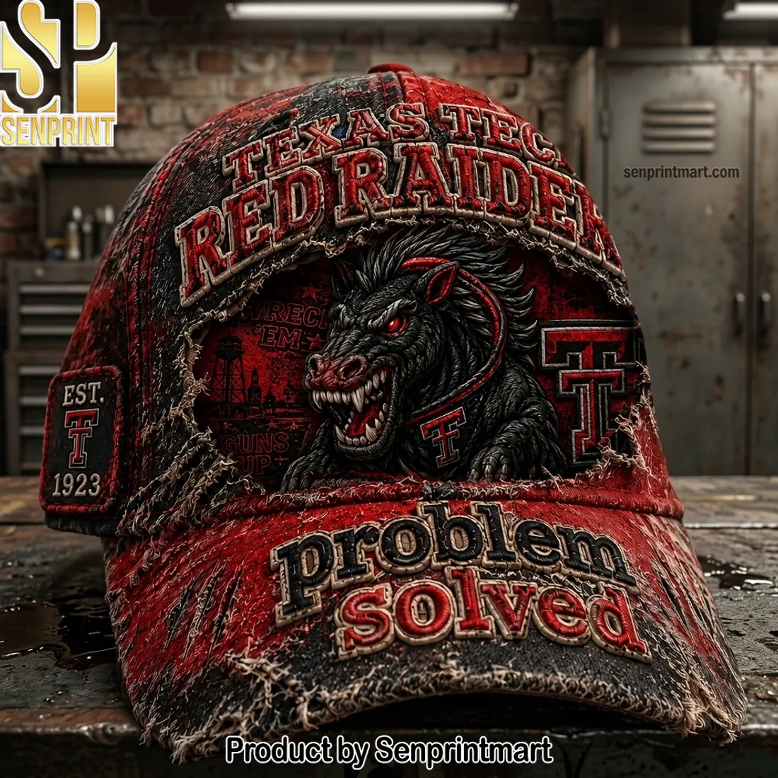 Texas Tech Red Raiders Problem Solved Distressed Baseball Cap
