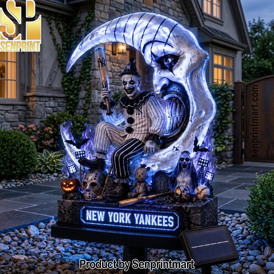 New York Yankees Halloween Clown Solar LED Garden Light