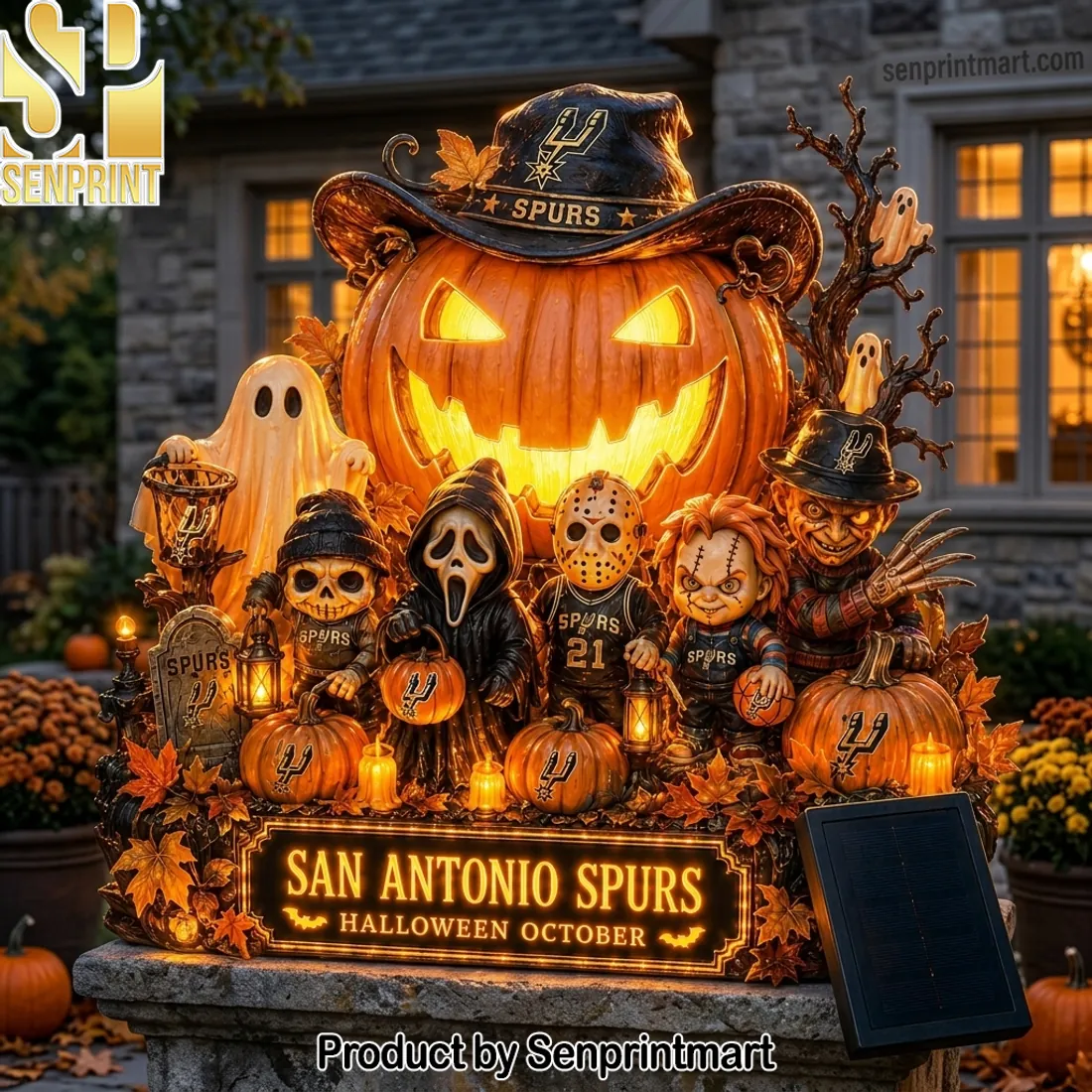 San Antonio Spurs Halloween October Horror Figures Solar Garden Light