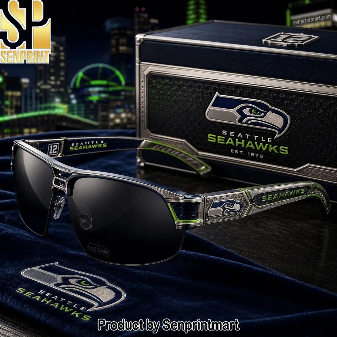 Seattle Seahawks Premium Engraved 12th Man Sunglasses