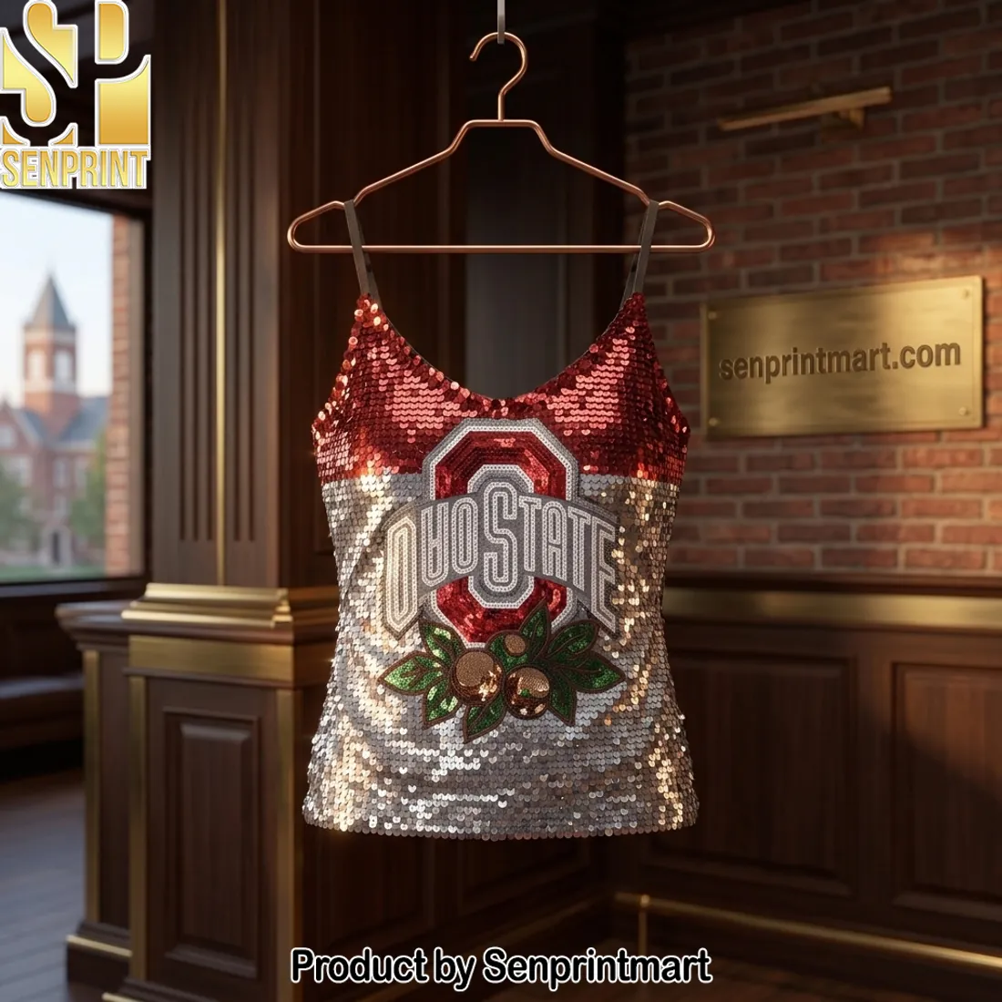 Ohio State Buckeyes Sequin Sparkle Cami Top