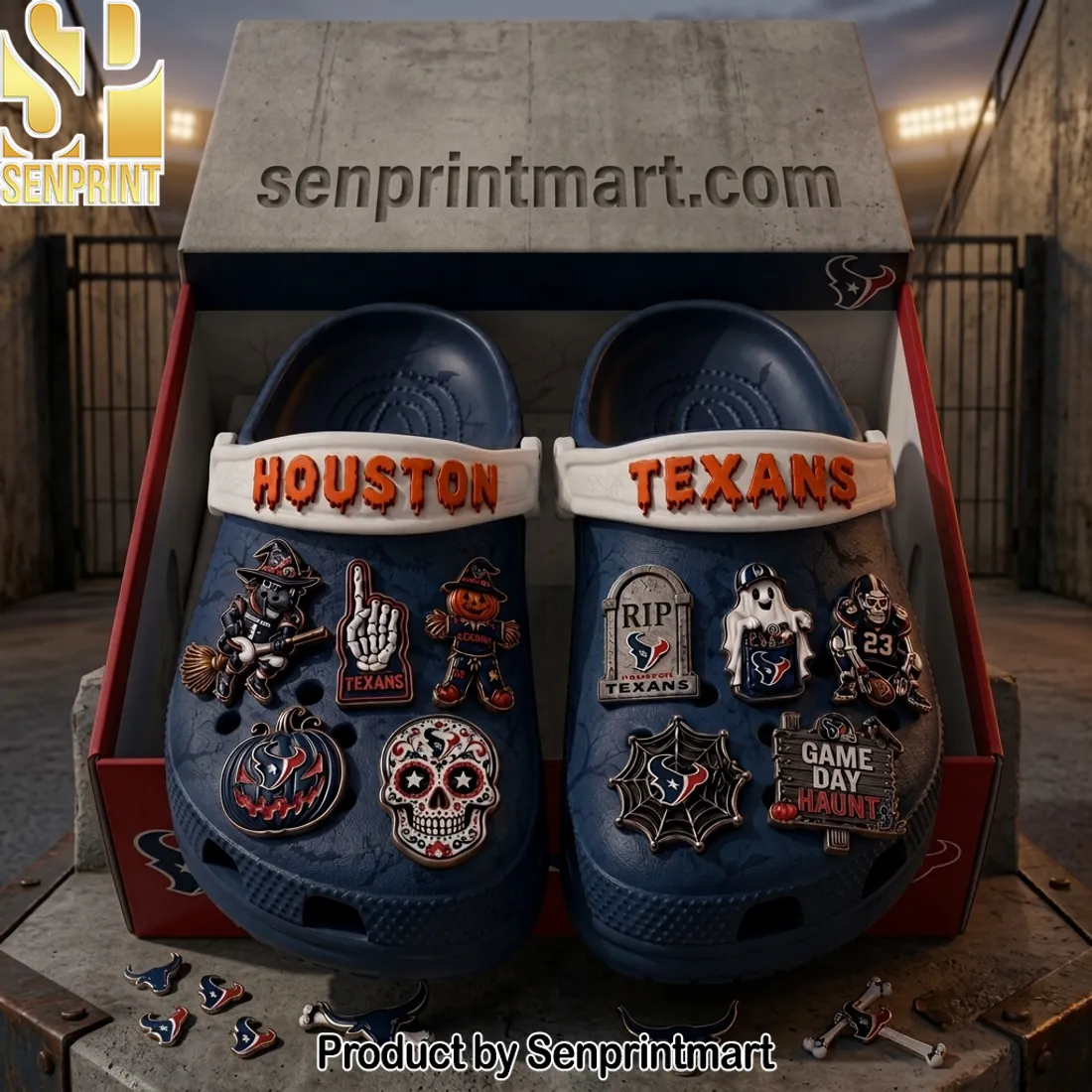 Houston Texans Halloween Game Day Clogs