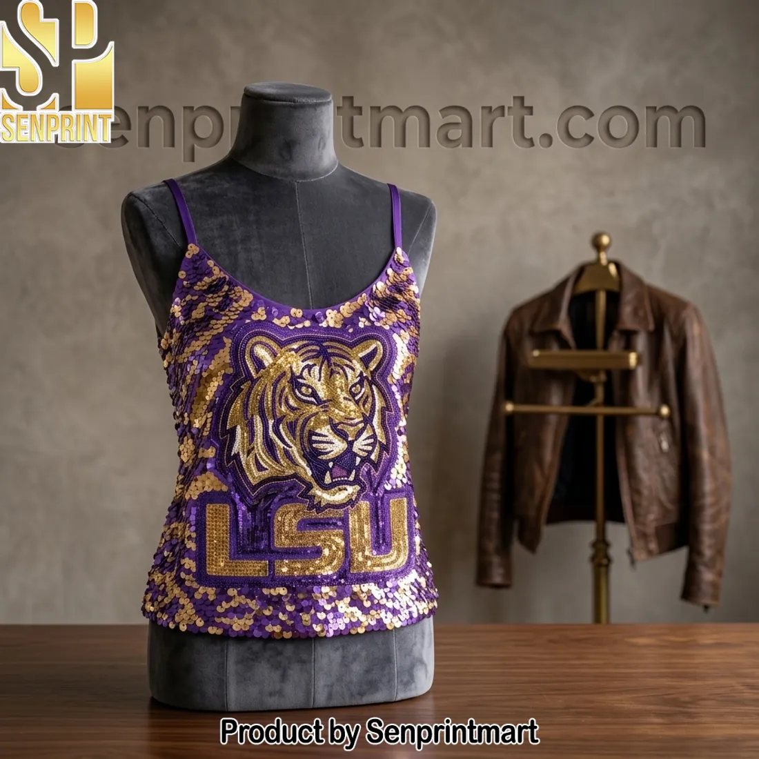 LSU Tigers Sequin Purple Gold Game Day Tank Top