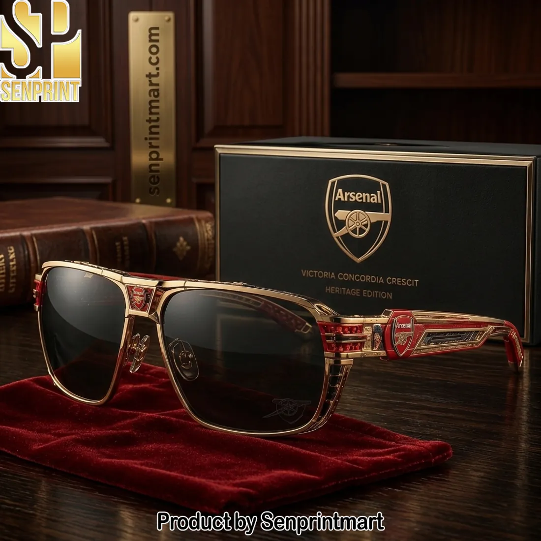 Arsenal FC Heritage Edition Luxury Gold and Red Sunglasses