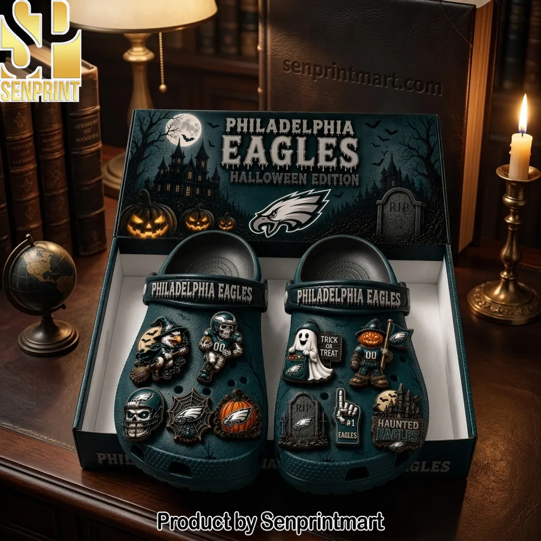 Philadelphia Eagles Halloween Edition Fan Clogs