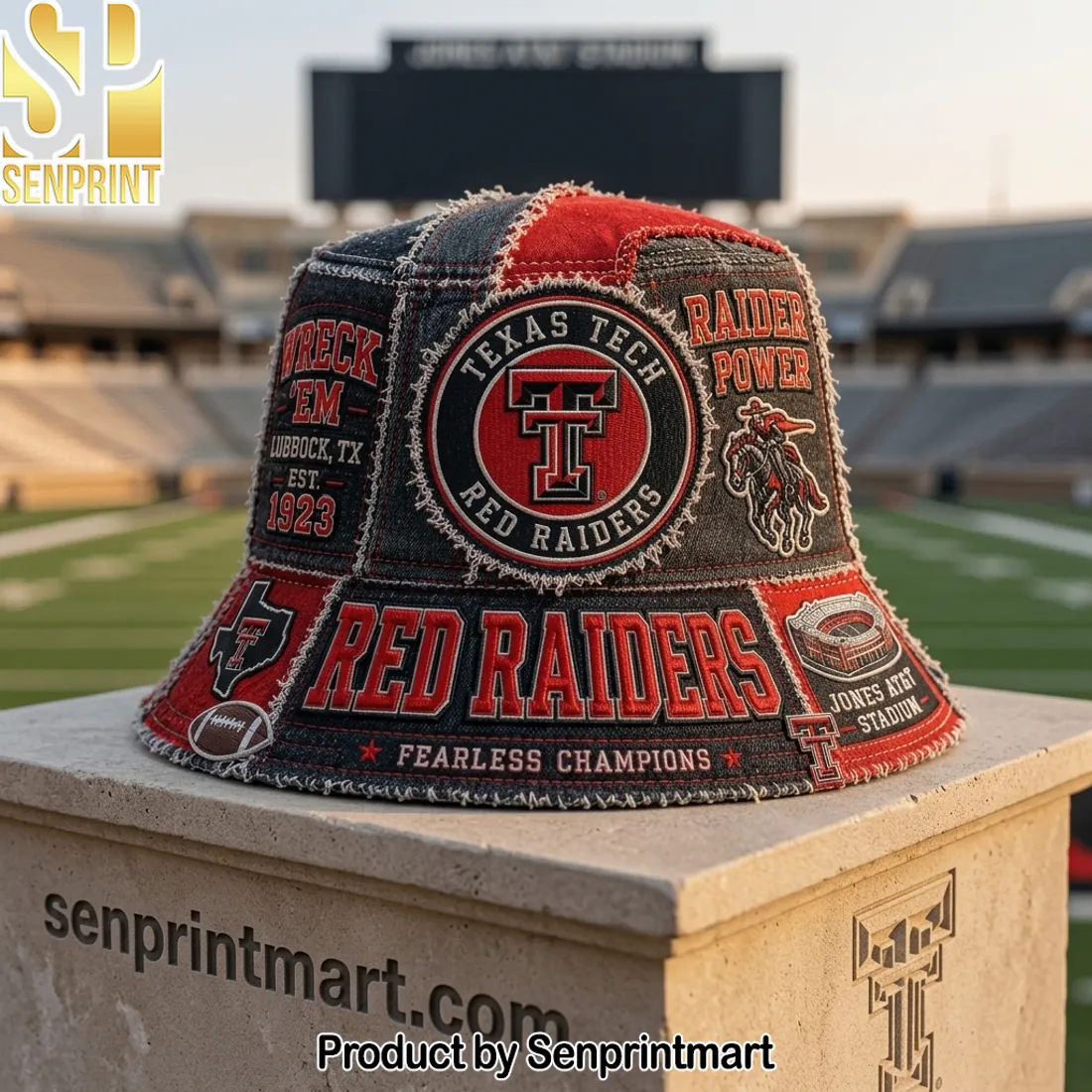 Texas Tech Red Raiders Premium Patchwork Embroidered Bucket Hat
