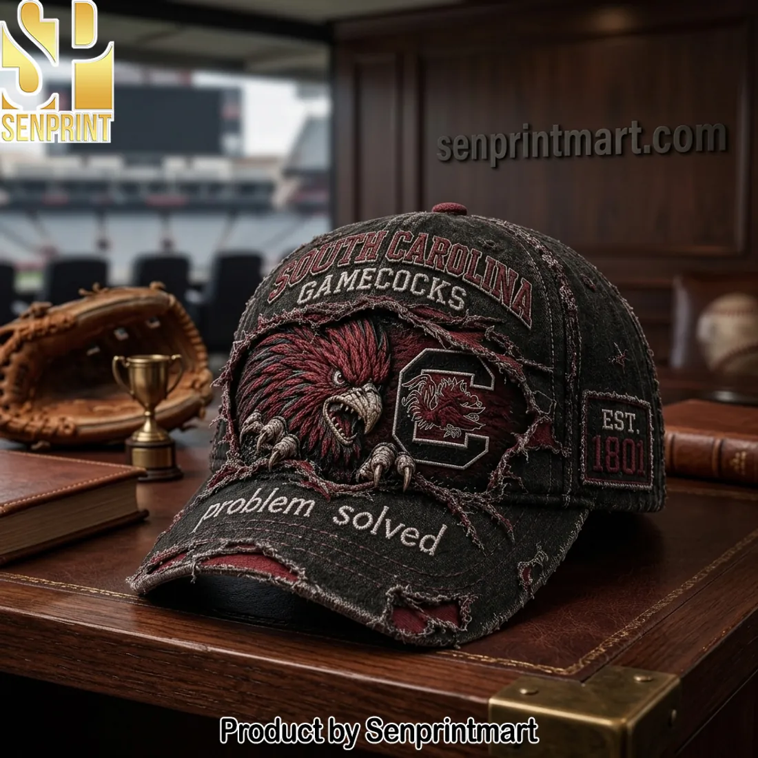 South Carolina Gamecocks Distressed “Problem Solved” Baseball Cap