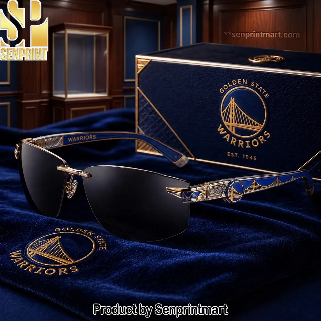 Golden State Warriors Luxury Gold Accent Unisex Sunglasses
