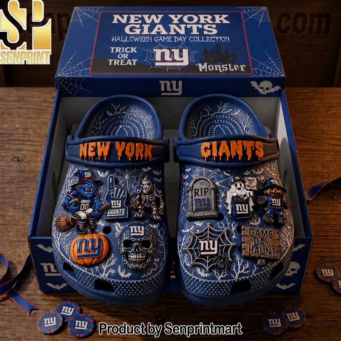 New York Giants Halloween Game Day Premium Clogs