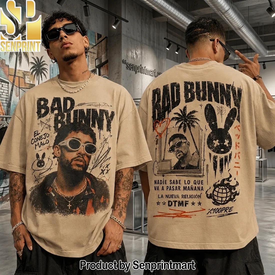 Bad Bunny X100PRE Album Art Graphic T-Shirt