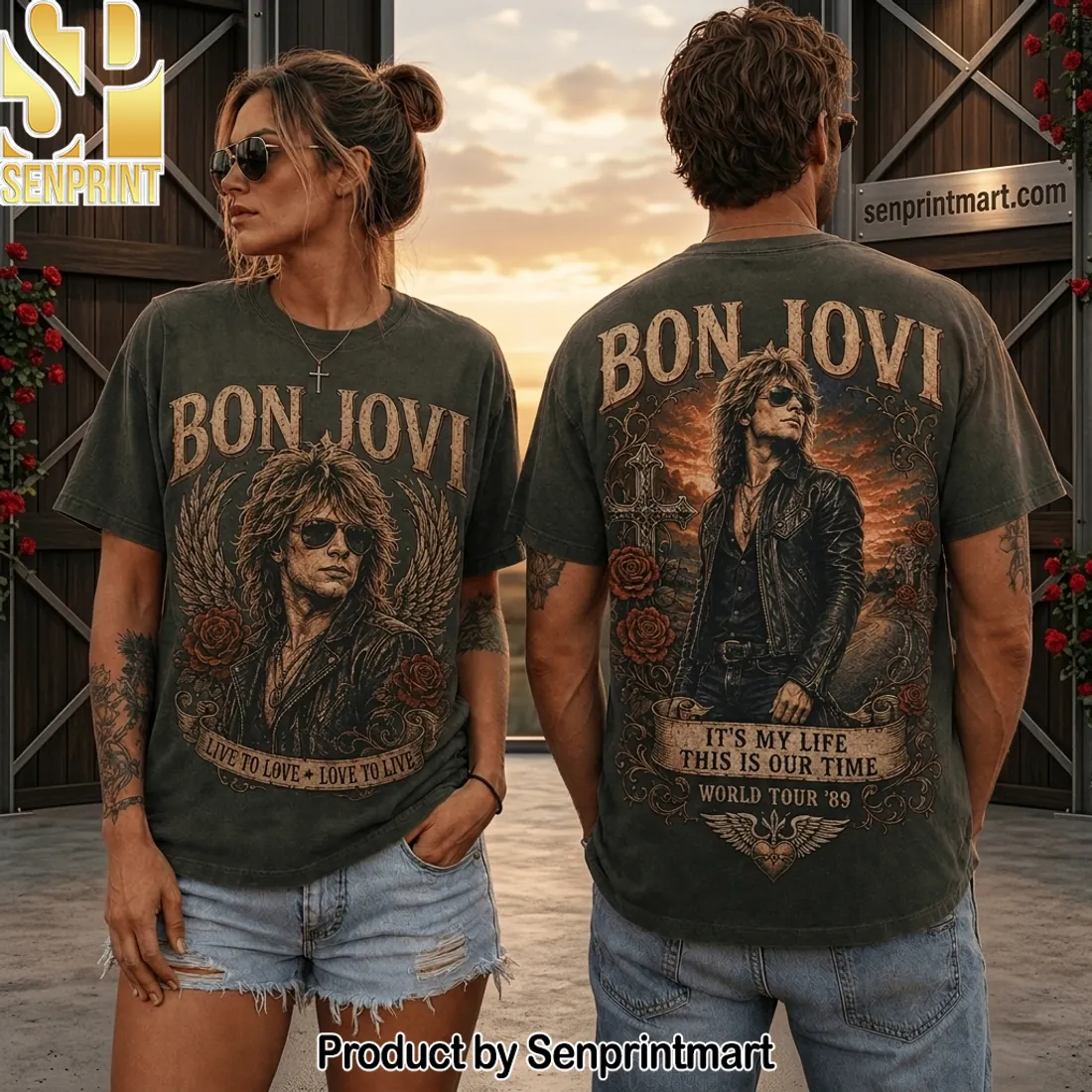 Bon Jovi World Tour ’89 Vintage Graphic T-Shirt