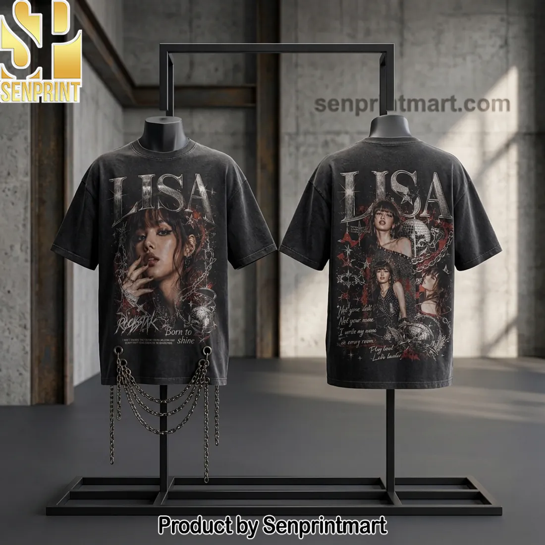 LISA Rockstar Born to Shine Vintage Graphic T-Shirt