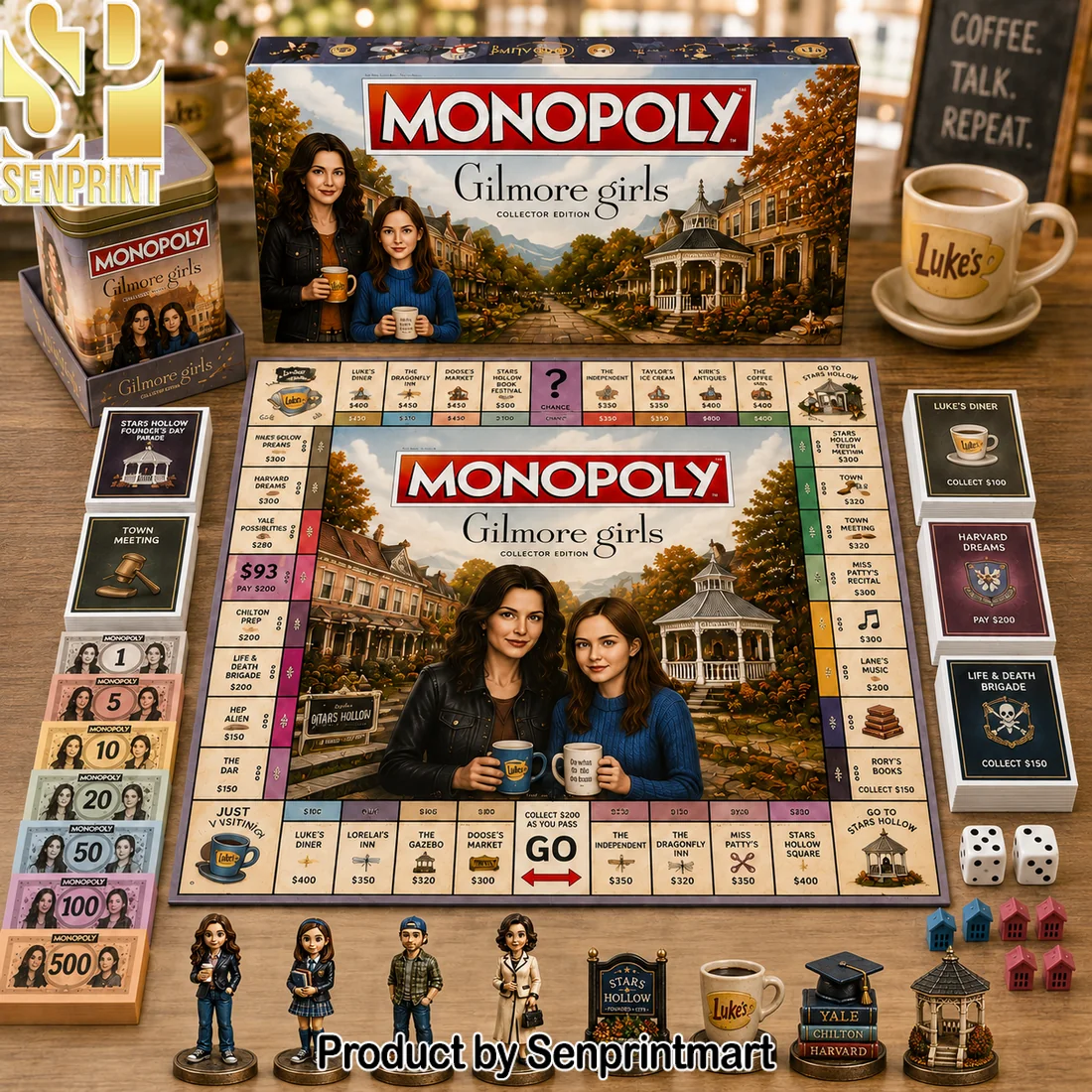 Gilmore Girls Stars Hollow Collector Edition Premium Monopoly Inspired Board Game