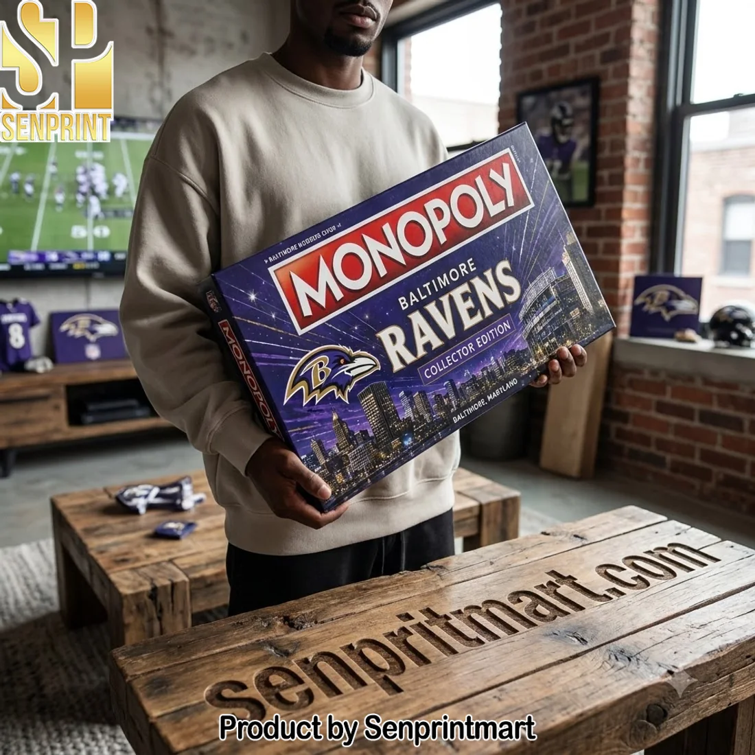 Baltimore Ravens NFL Monopoly Deluxe Collector Edition Premium Board Game