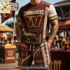 Washington Commanders Vintage 3D All Over Print Men's Summer Casual T-Shirt and Shorts Set